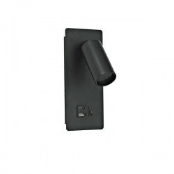 ΑΠΛΙΚΑ ΑΝΑΓΝΩΣΗΣ ΑΛΟΥΜΙΝΙΟΥ 1XGU11 MAX8W Φ40x80mm ΜΕ USB TYPE C ΜΑΥΡΗ ARTE ILLUMINA VON