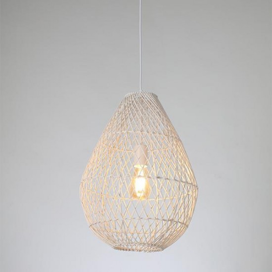 ΦΩΤΙΣΤΙΚΟ ΚΡΕΜΑΣΤΟ ΜΟΝΟΦΩΤΟ Ε27 MAX 60W 370X500mm RATTAN  ΛΕΥΚΟ ARTE ILLUMINA KAI
