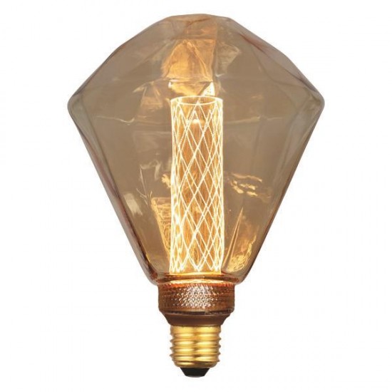 ΛΑΜΠΑ LED ΔΙΑΜΑΝΤΙ G125 3,5W 120lm Ε27 2000K 220-240V GOLD GLASS DIMMABLE