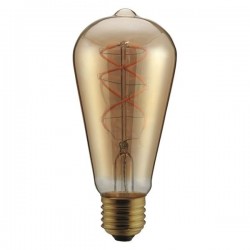 ΛΑΜΠΑ LED ST64 FILAMENT "DECOR" 5W 300lm E27 2000K 220-240V DIMMABLE GOLD
