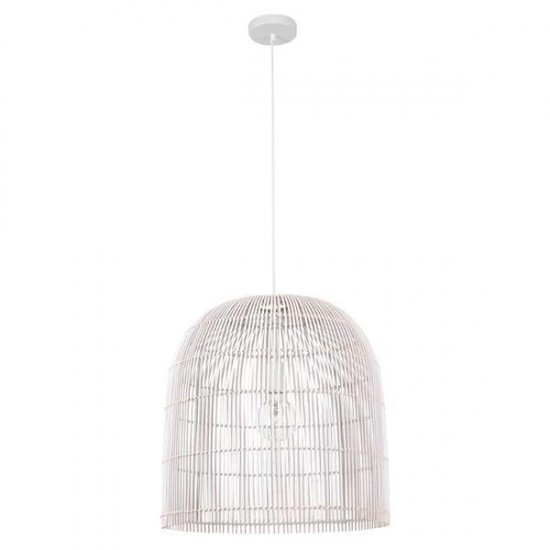 ΦΩΤΙΣΤΙΚΟ ΚΡΕΜΑΣΤΟ ΜΟΝΟΦΩΤΟ  Ε27 MAX 60W 500X500mm RATTAN ΛΕΥΚΟ ARTE ILLUMINA KAI