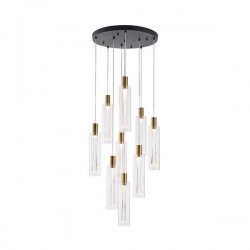ΦΩΤΙΣΤΙΚΟ ΚΡΕΜΑΣΤΟ ΓΥΑΛΙ 9ΦΩΤΟ LED 60W 7200Lm 3000K Φ500X2430mm ΔΙΑΦΑΝΕΣ ARTE ILLUMINA VIAL