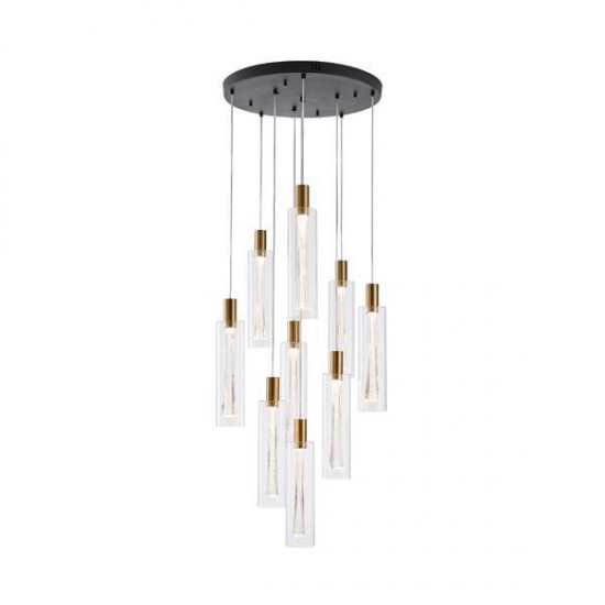 ΦΩΤΙΣΤΙΚΟ ΚΡΕΜΑΣΤΟ ΓΥΑΛΙ 9ΦΩΤΟ LED 60W 7200Lm 3000K Φ500X2430mm ΔΙΑΦΑΝΕΣ ARTE ILLUMINA VIAL