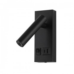 ΑΠΛΙΚΑ ΚΡΕΒΑΤΙΟΥ ΑΝΑΓΝΩΣΗΣ ΜΕ USB TYPE C ΑΛΟΥΜΙΝΙΟ-ΜΕΤΑΛΛΙΚΟ LED 2W 140Lm 3000K 150X60X145mm 100-240AC ΜΑΥΡΗ ARTE ILLUMINA CHARGE