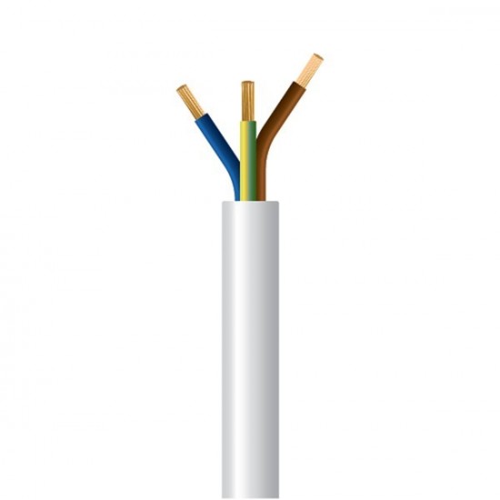 ΚΑΛΩΔΙΟ ΕΥΚΑΜΠΤΟ H05VV-F 3Χ1mm² ΛΕΥΚΟ (100m/Roll)