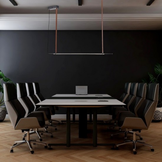 ΦΩΤΙΣΤΙΚΟ ΚΡΕΜΑΣΤΟ ΜΕΤΑΛΛΟ-ΔΕΡΜΑ LED 25W 1750Lm 3000K 1400X60X1200mm ΜΑΥΡΟ ARTE ILLUMINA LINEA